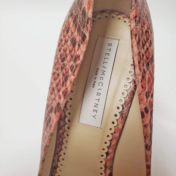 STELLA MCCARTNEY SHOES FAUX SNAKEPRINT LEATHER PLATFORM HIGH HEEL IT 41 US 11 - Picture 7 of 12